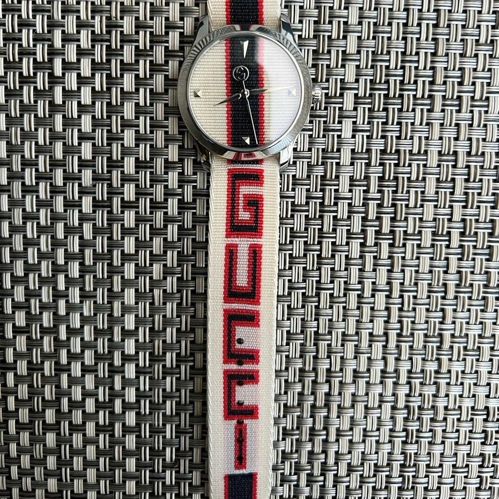 New “GUCCI” G-Timeless White/Red/Blue Dial Unisex Watch - Picture 7 of 8